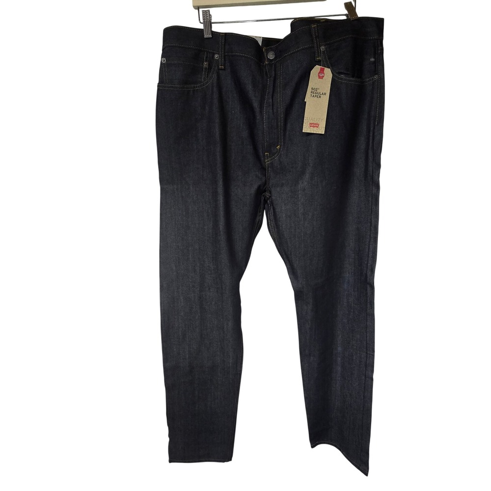 Levis 502 Regular Taper Jeans Mens 42x36 Dark Indigo Blue Denim NWT Workwear